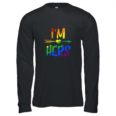 Im Hers Shes Mine Lesbian Couple Matching LGBT Pride-T-Shirt & Hoodie-Long Sleeve T-Shirt-Black