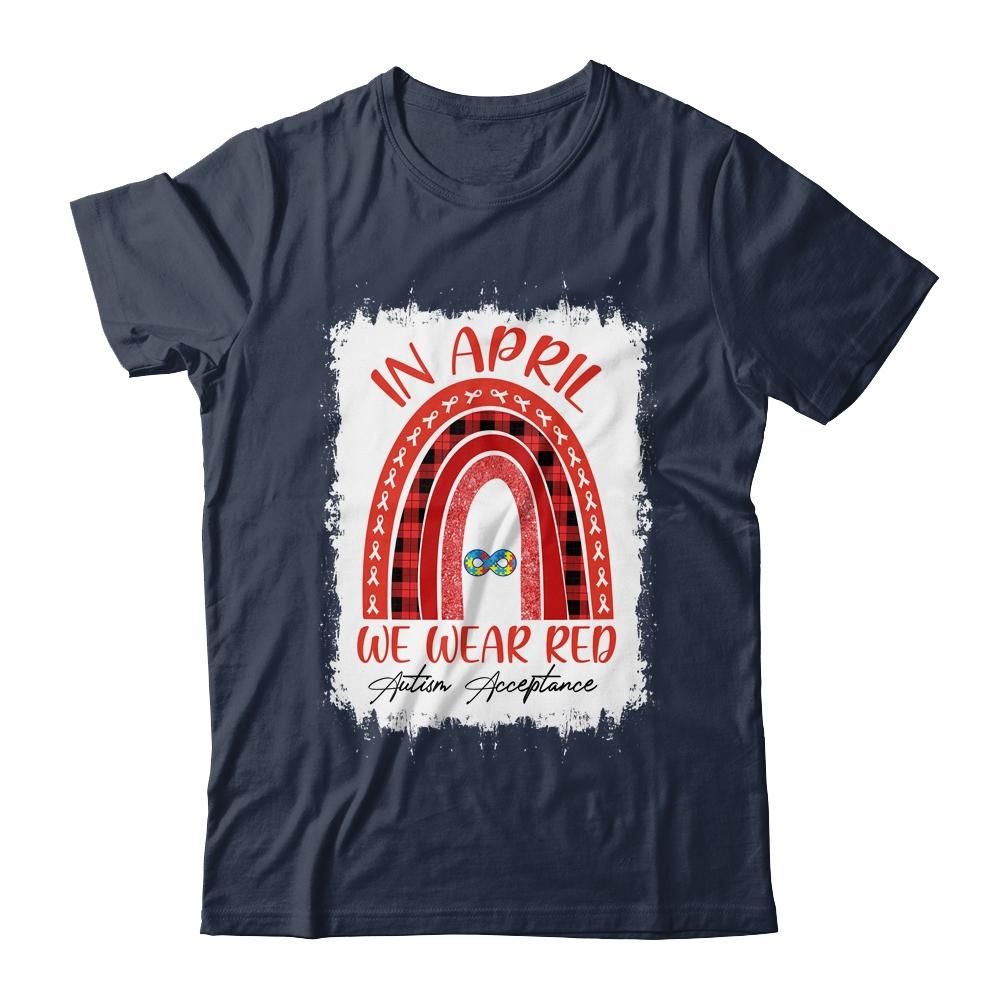 In April Wear Red Instead Autism-Acceptance-T-Shirt & Hoodie-Classic T-Shirt-Navy
