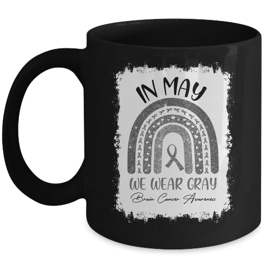 In May We Wear Gray Brain Cancer Awareness Month Rainbow Mug-Coffee Mug-Mug-Black
