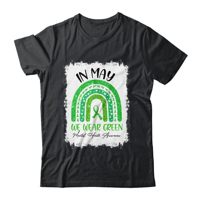 In May We Wear Green Ribbon Mental Health Awareness Rainbow-T-Shirt & Hoodie-Classic T-Shirt-Black