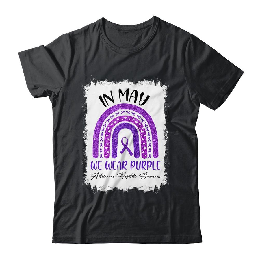 In May We Wear Purple Autoimmune Hepatitis Awareness Rainbow-T-Shirt & Hoodie-Classic T-Shirt-Black