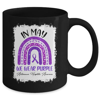 In May We Wear Purple Autoimmune Hepatitis Awareness Rainbow Mug-Coffee Mug-