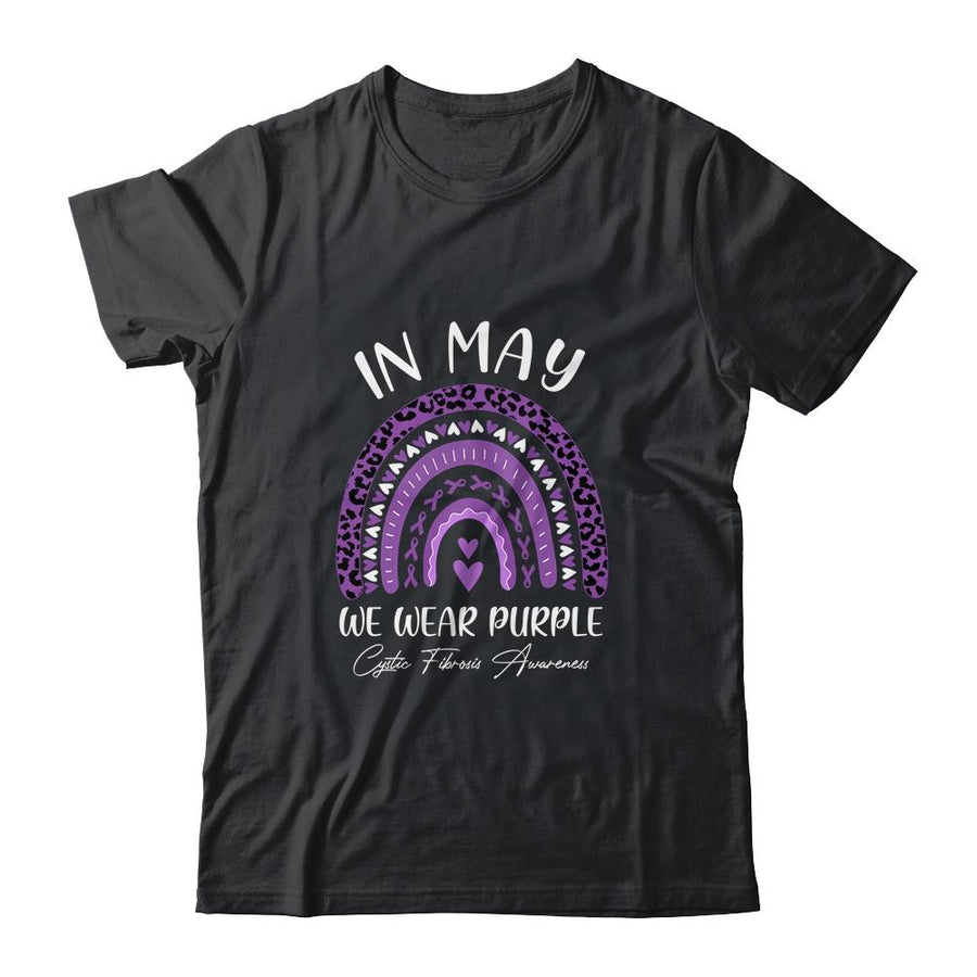 In May We Wear Purple Cystic Fibrosis Awareness Rainbow-T-Shirt & Hoodie-Classic T-Shirt-Black