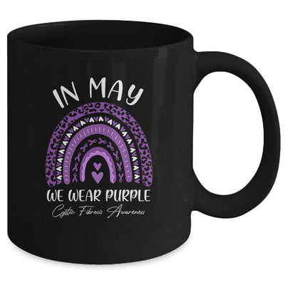 In May We Wear Purple Cystic Fibrosis Awareness Rainbow Mug-Coffee Mug-