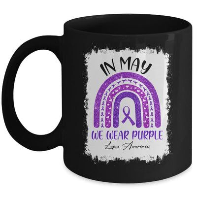 In May We Wear Purple Lupus Awareness Month Rainbow Mug-Coffee Mug-Mug-Black