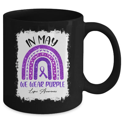 In May We Wear Purple Lupus Awareness Month Rainbow Mug-Coffee Mug-