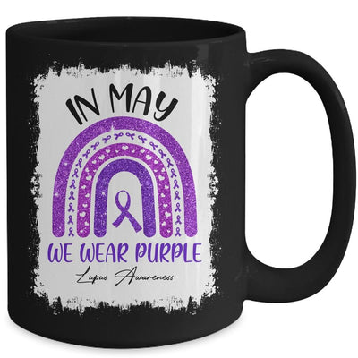 In May We Wear Purple Lupus Awareness Month Rainbow Mug-Coffee Mug-