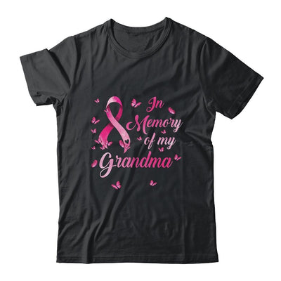 In Memory Of My Grandma Butterfly Breast Cancer Awareness-T-Shirt & Hoodie-Classic T-Shirt-Black