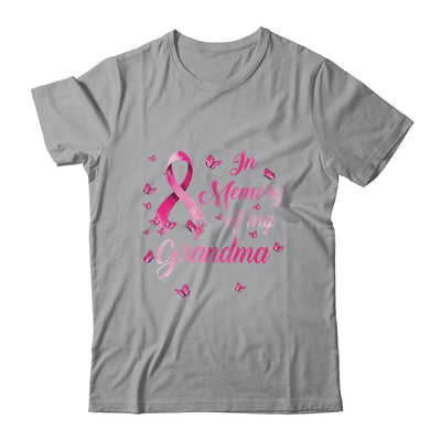 In Memory Of My Grandma Butterfly Breast Cancer Awareness-T-Shirt & Hoodie-Classic T-Shirt-Sport Grey