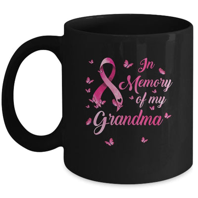 In Memory Of My Grandma Butterfly Breast Cancer Awareness Mug-Coffee Mug-Mug-Black