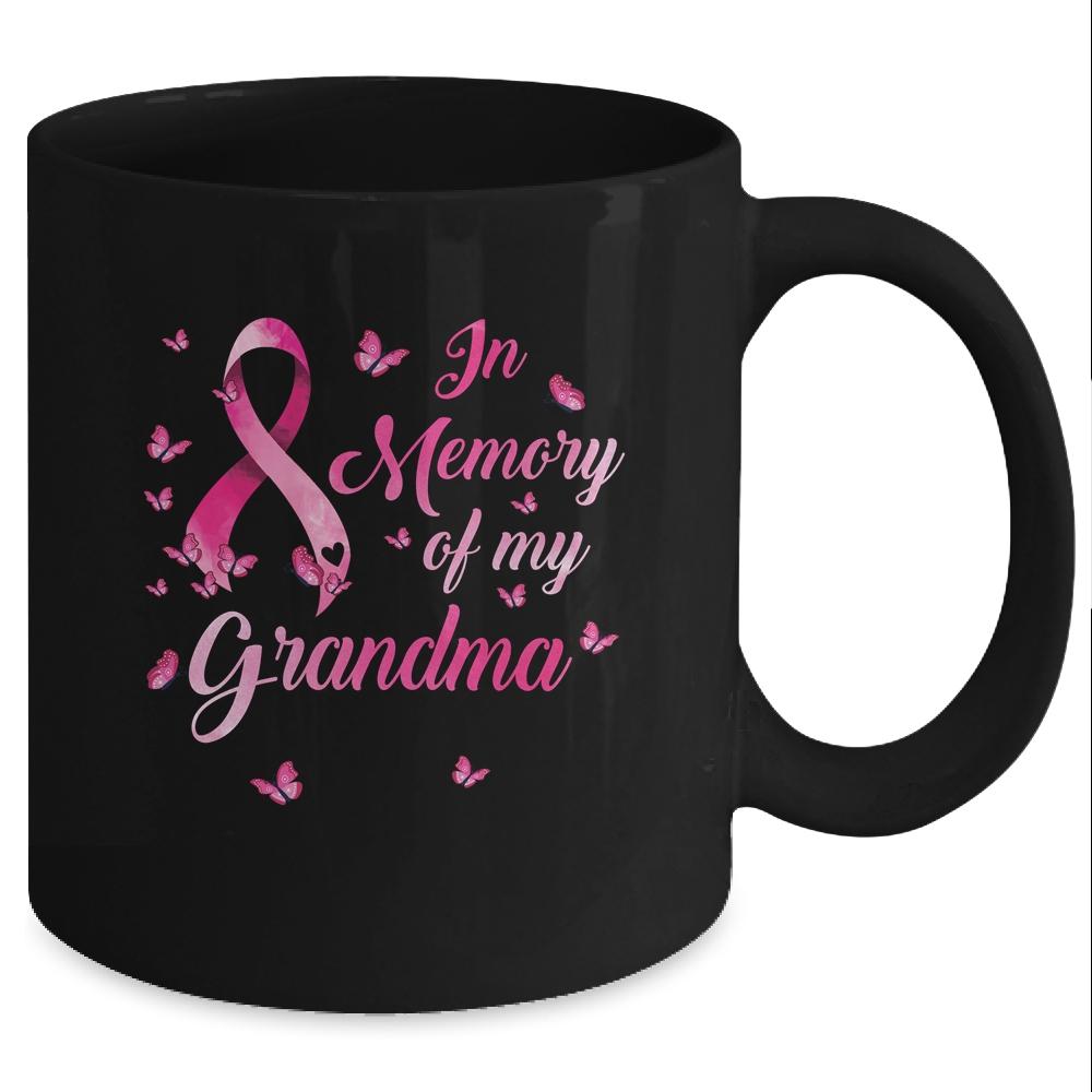 In Memory Of My Grandma Butterfly Breast Cancer Awareness Mug-Coffee Mug-Mug-Black
