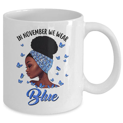 In November We Wear Blue Black Woman Diabetes Awareness African Mug-Coffee Mug-Mug-White