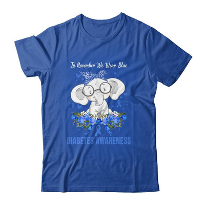 In November We Wear Blue Elephant Diabetes Awareness-T-Shirt & Hoodie-Classic T-Shirt-Royal