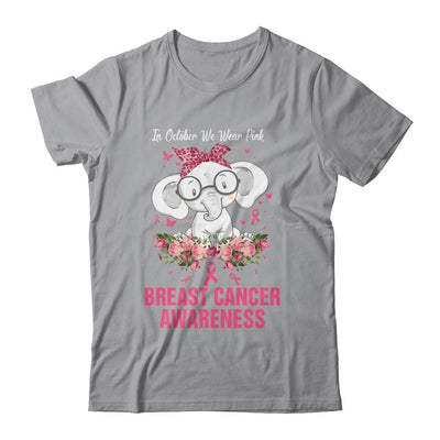 In October We Wear Pink Elephant Breast Cancer Awareness-T-Shirt & Hoodie-Classic T-Shirt-Sport Grey