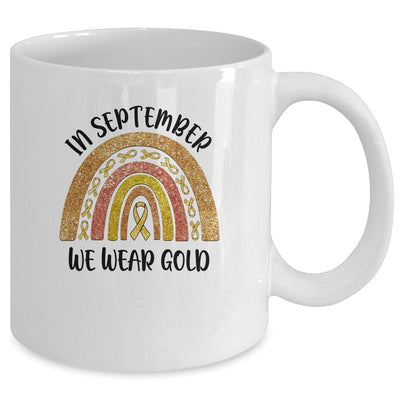 In September We Wear Gold Rainbow Childhood Cancer Awareness Mug-Coffee Mug-Mug-White