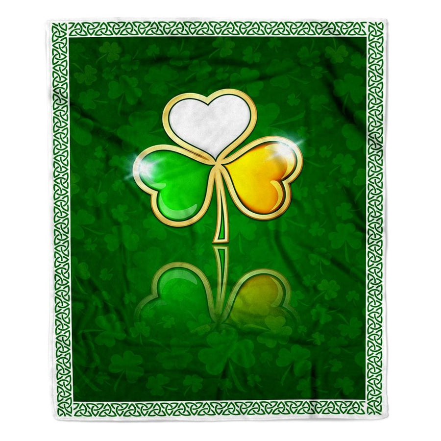 Irish Color Lucky Shamrock Happy St. Patrick's Day Fleece Blanket-Blanket-Fleece Blanket-30 x 40 Inches - Baby Size