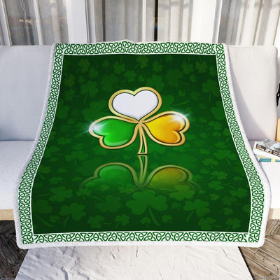 Irish Color Lucky Shamrock Happy St. Patrick's Day Fleece Blanket-Blanket-