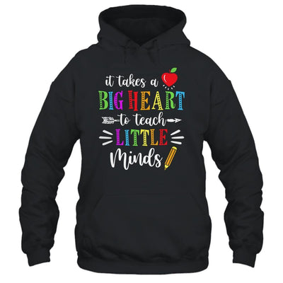 It Takes A Big Heart To Teach Little Minds Teacher Gift-T-Shirt & Hoodie-Pullover Hoodie-Black