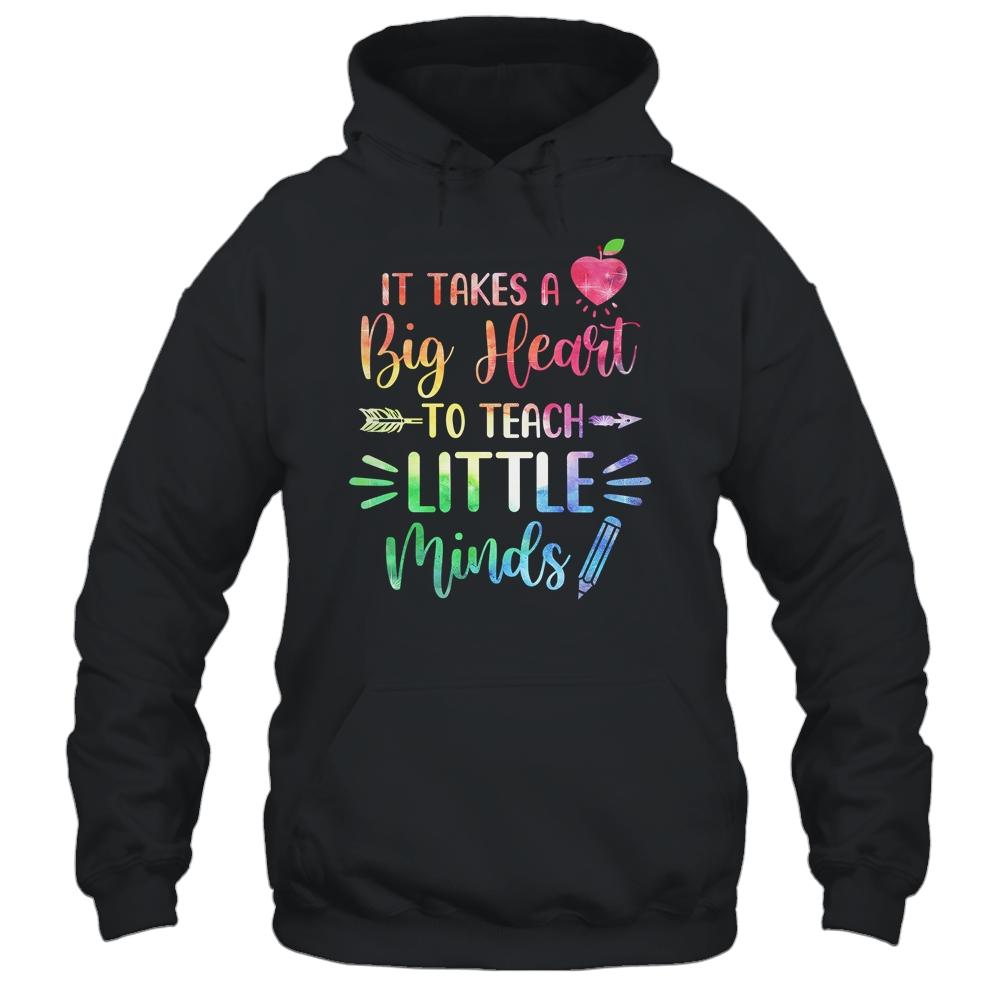 It Takes A Big Heart To Teach Little Minds Teacher-T-Shirt & Hoodie-Pullover Hoodie-Black