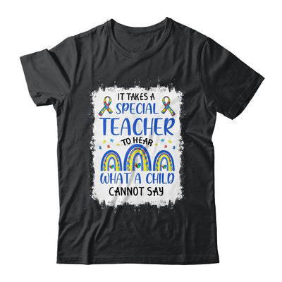 It Takes A Special Teacher To Hear What A Child Autism-T-Shirt & Hoodie-Classic T-Shirt-Black