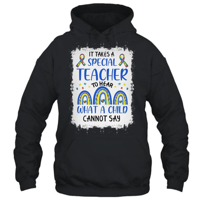 It Takes A Special Teacher To Hear What A Child Autism-T-Shirt & Hoodie-Pullover Hoodie-Black