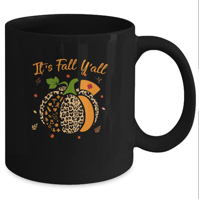It's Fall Y'all Pumpkin Leopard Nurse Halloween Gift Mug-Coffee Mug-Mug-Black