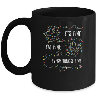 It's Fine I'm Fine Everything Is Fine Christmas Lights Mug-Coffee Mug-Mug-Black