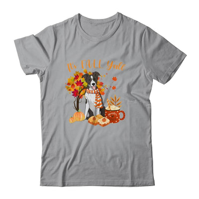 Its Fall Yall Border Collie Dog Halloween Autumn-T-Shirt & Sweatshirt-Classic T-Shirt-Sport Grey