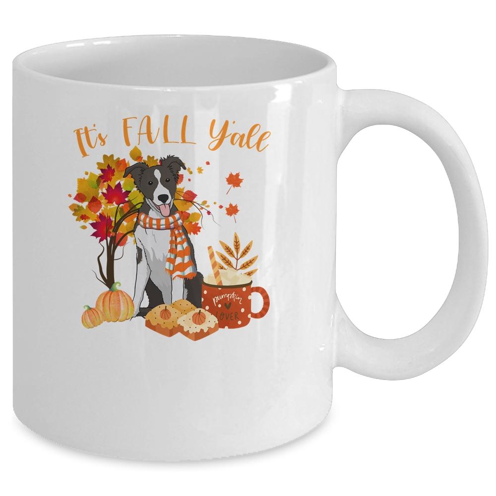 Its Fall Yall Border Collie Dog Halloween Autumn Mug-Coffee Mug-Mug-White
