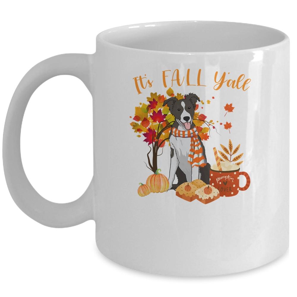 Its Fall Yall Border Collie Dog Halloween Autumn Mug-Coffee Mug-Mug-White