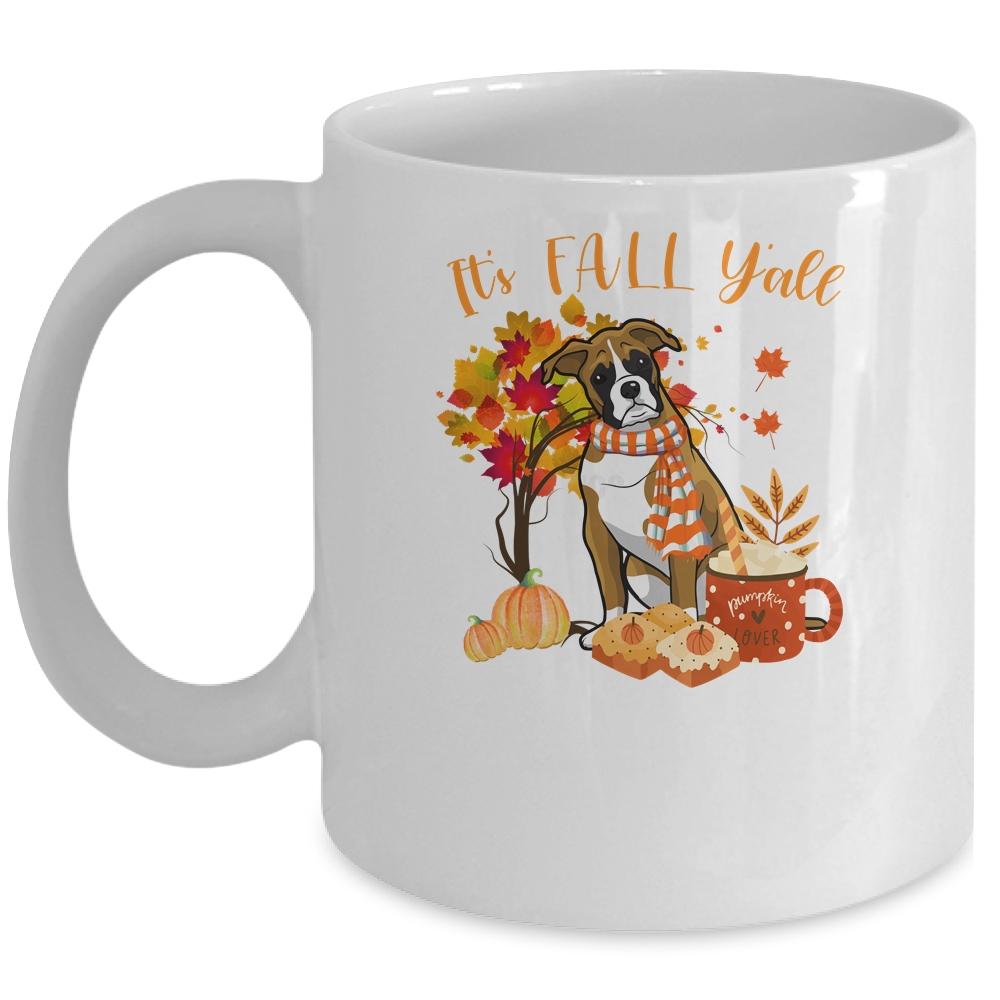 Its Fall Yall Boxer Dog Halloween Autumn Mug-Coffee Mug-Mug-White