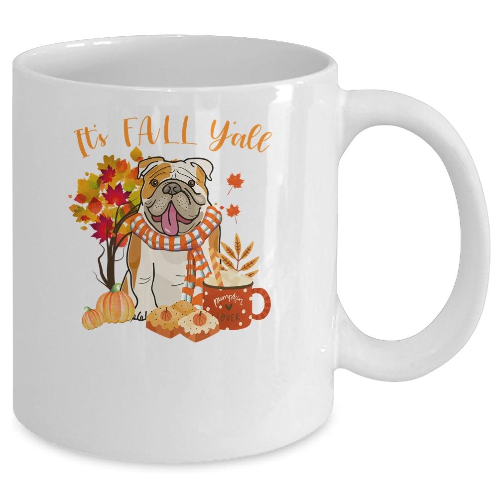 Its Fall Yall Bulldog Dog Halloween Autumn Mug-Coffee Mug-Mug-White