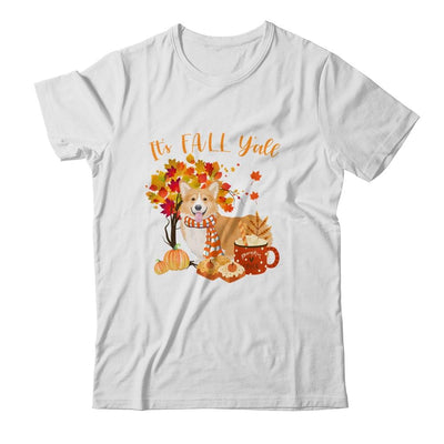 Its Fall Yall Corgi Dog Halloween Autumn-T-Shirt & Sweatshirt-Classic T-Shirt-White