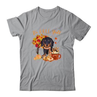 Its Fall Yall Dachshund Dog Halloween Autumn-T-Shirt & Sweatshirt-Classic T-Shirt-Sport Grey