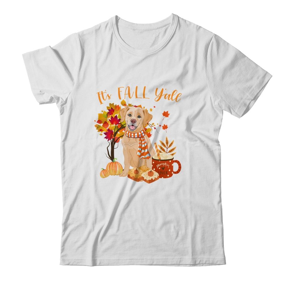 Its Fall Yall Golden Retriever Dog Halloween Autumn-T-Shirt & Sweatshirt-Classic T-Shirt-White