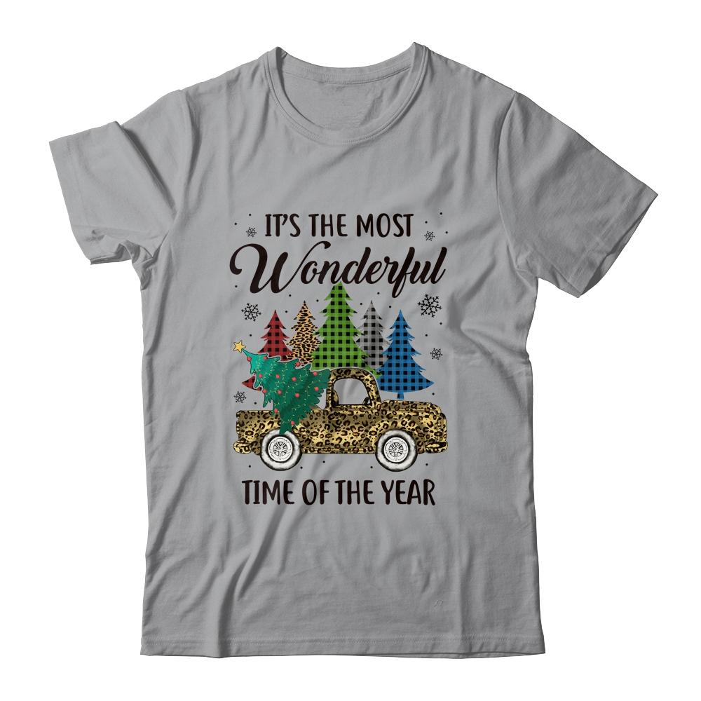 Its The Most Wonderful Time Of The Year Plaid Christmas Tree-T-Shirt & Sweatshirt-Classic T-Shirt-Sport Grey