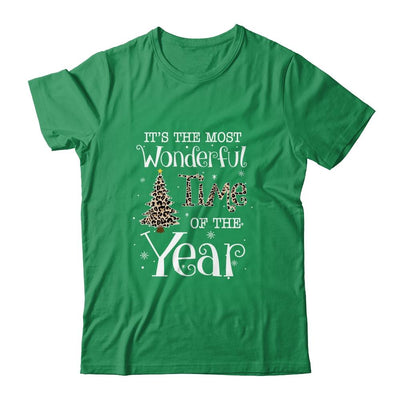 Its The Most Wonderful Time The Year Leopard Plaid Christmas Tree-T-Shirt & Sweatshirt-Classic T-Shirt-Irish Green