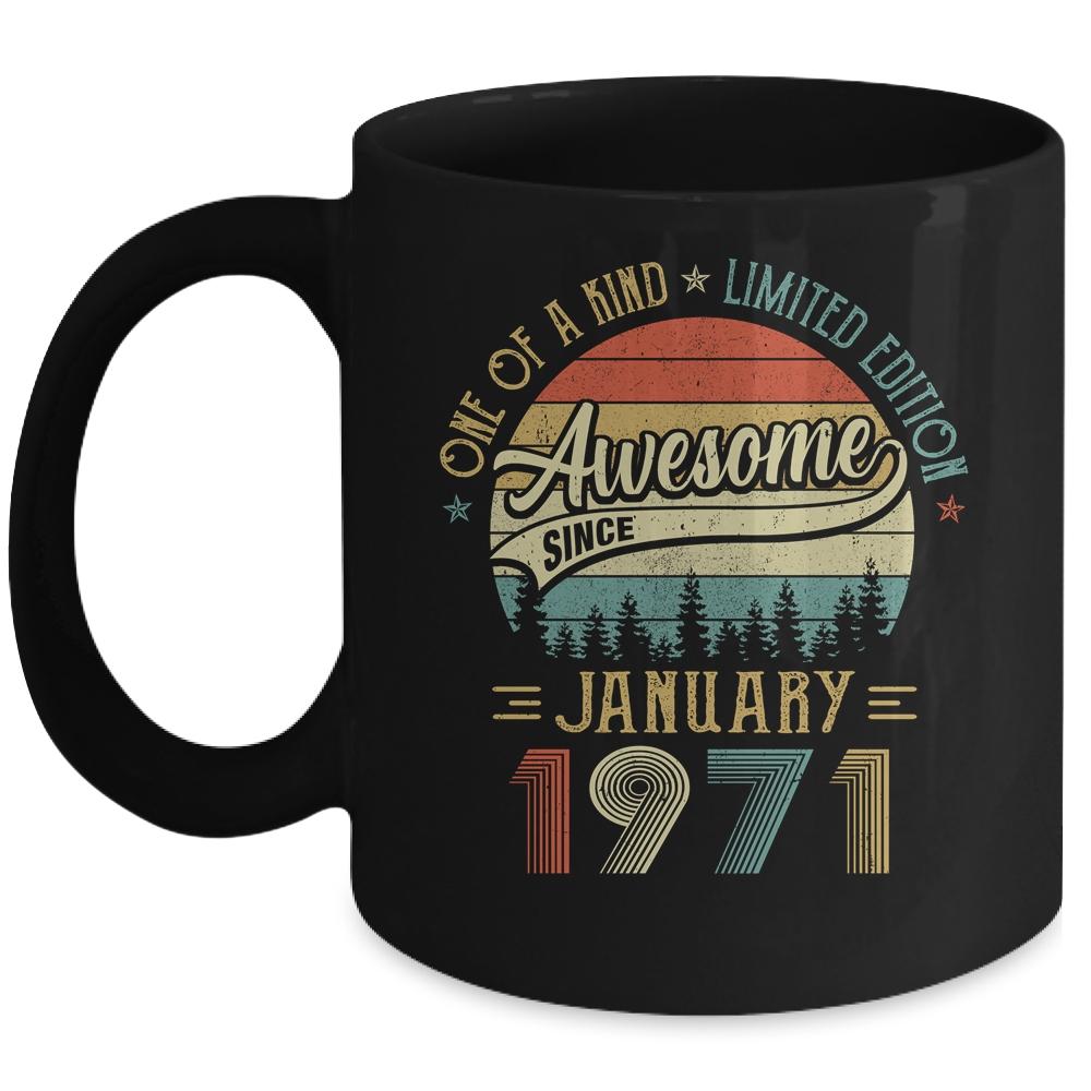 January 1971 Vintage 51 Years Old Retro 51th Birthday Gift Mug