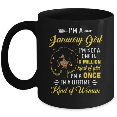 January Birthday Gifts I'm A Queen Black Women Girl Mug-Coffee Mug-Mug-Black