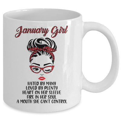 January Girl Hated By Many Loved By Plenty Leopard Women Mug-Coffee Mug-