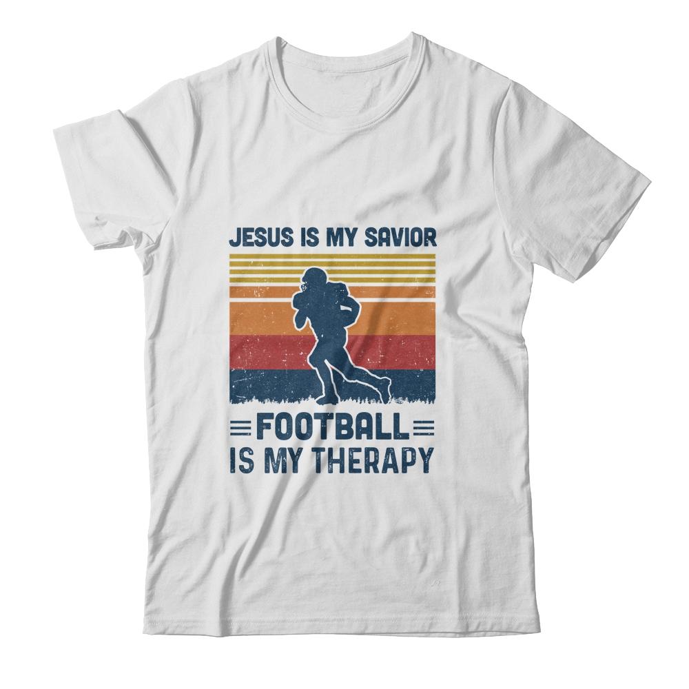 Jesus Is My Savior Football Is My Therapy Vintage Christian Gift