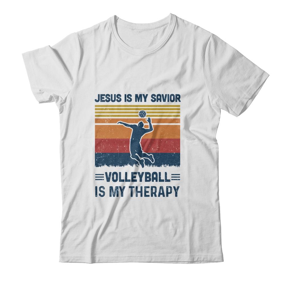 Jesus Is My Savior Volleyball Is My Therapy Vintage Christian Gift