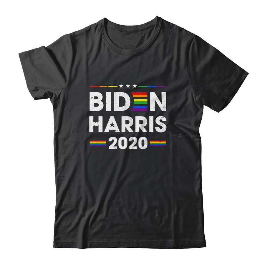 Joe Biden Kamala Harris 2020 Rainbow Gay Pride LGBT Election-T-Shirt & Hoodie-Classic T-Shirt-Black