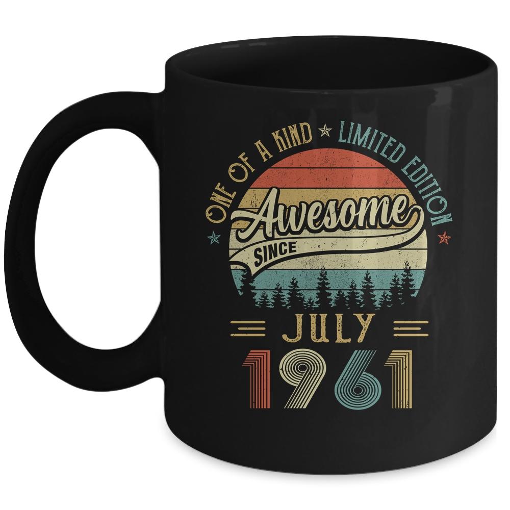 July 1961 Vintage 60 Years Old Retro 60th Birthday Gift Mug-Coffee Mug-Mug-Black
