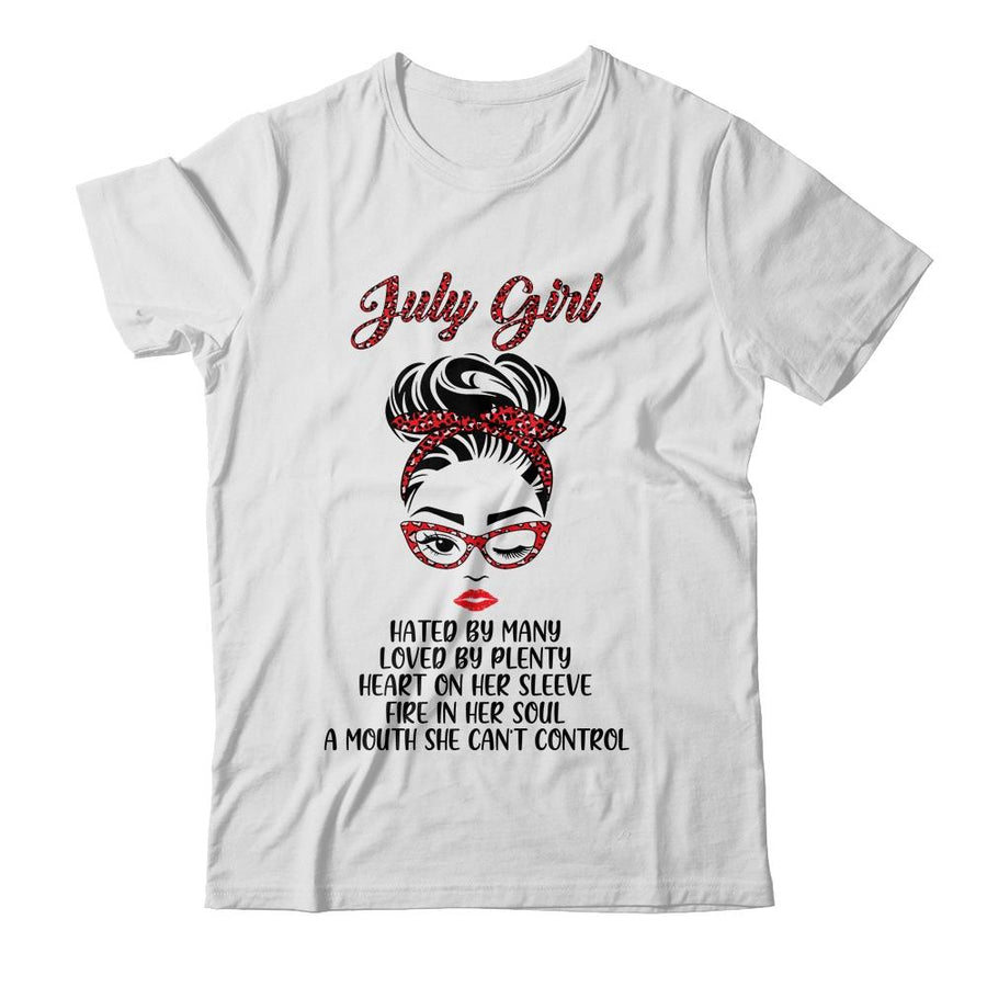 July Girl Hated By Many Loved By Plenty Leopard Women-T-Shirt & Tank Top-Classic T-Shirt-White