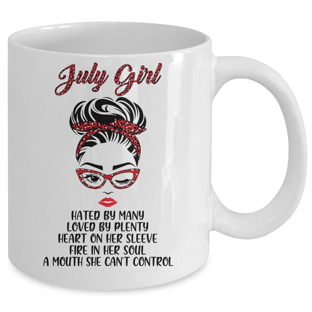 July Girl Hated By Many Loved By Plenty Leopard Women Mug-Coffee Mug-