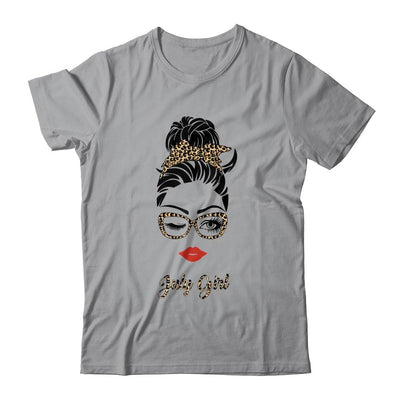 July Girl Woman Lips Eyes Lady Leopard Birthday Gift-T-Shirt & Tank Top-Classic T-Shirt-Sport Grey