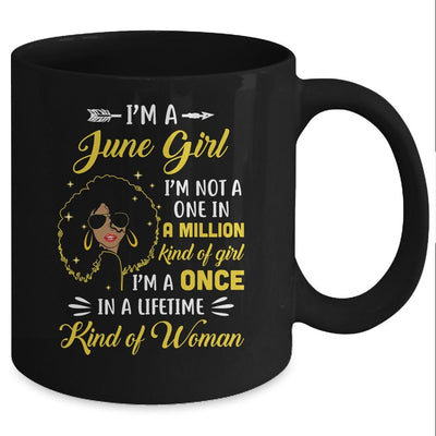 June Birthday Gifts I'm A Queen Black Women Girl Mug-Coffee Mug-Mug-Black