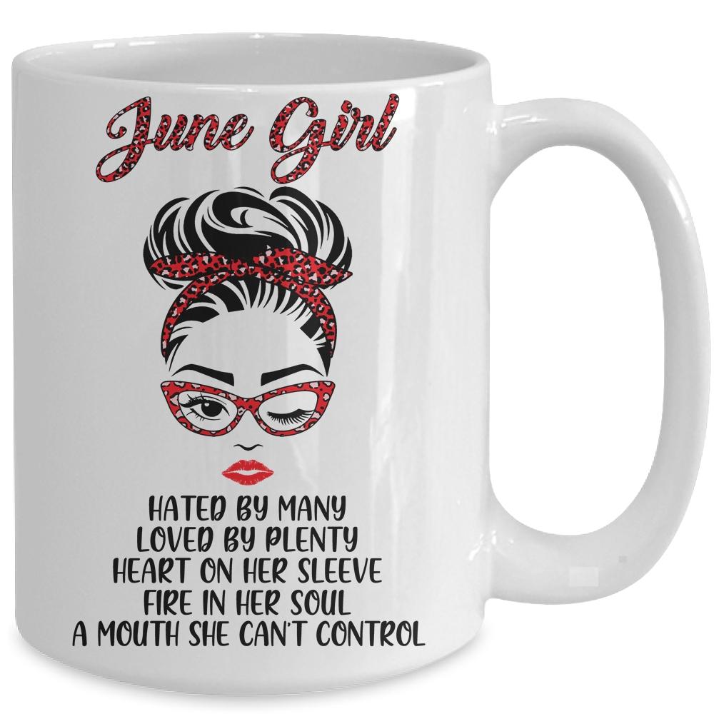 June Girl Hated By Many Loved By Plenty Leopard Women Mug-Coffee Mug-
