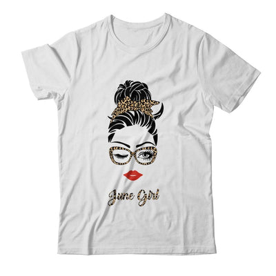 June Girl Woman Lips Eyes Lady Leopard Birthday Gift-T-Shirt & Tank Top-Classic T-Shirt-White